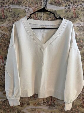 Madewell Ivory V-Neck Sweater